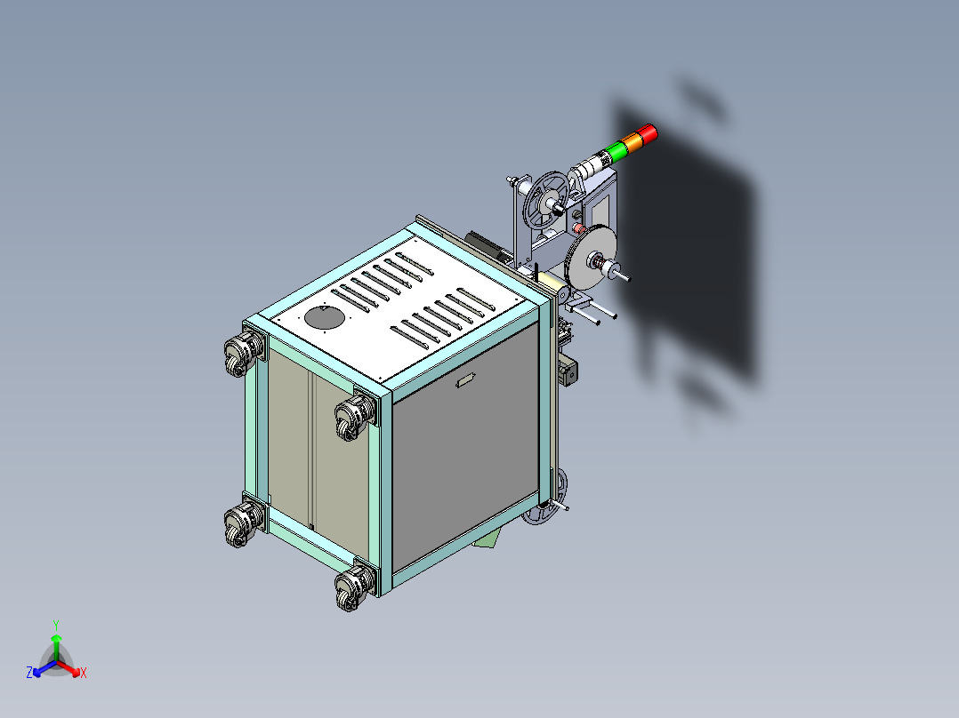 贴片元件高温测试后载带包装机3D模型