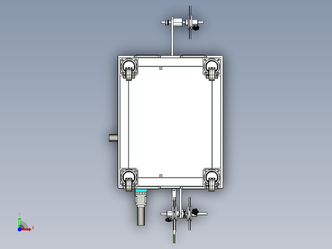 贴片元件高温测试后载带包装机3D模型前视图
