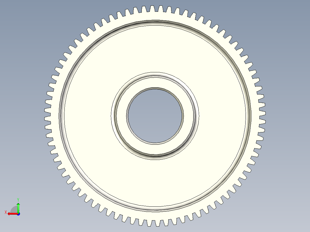 圆柱齿轮 inventor 建模后视图