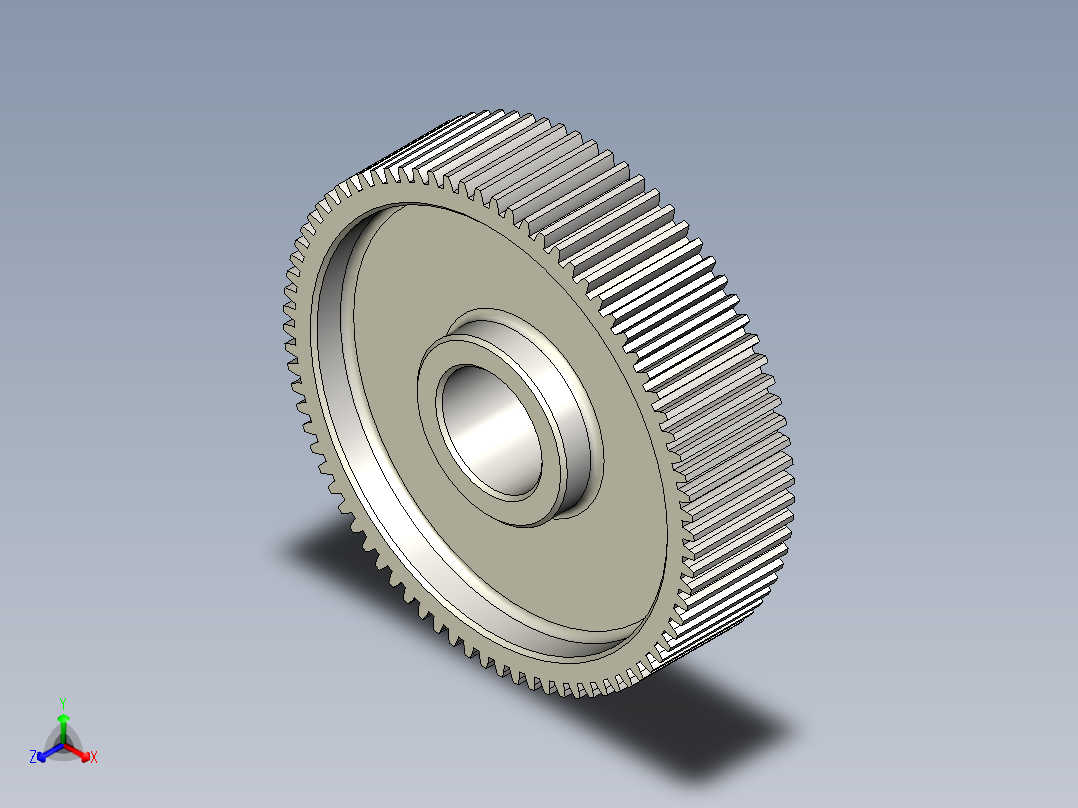 圆柱齿轮 inventor 建模正等轴测图