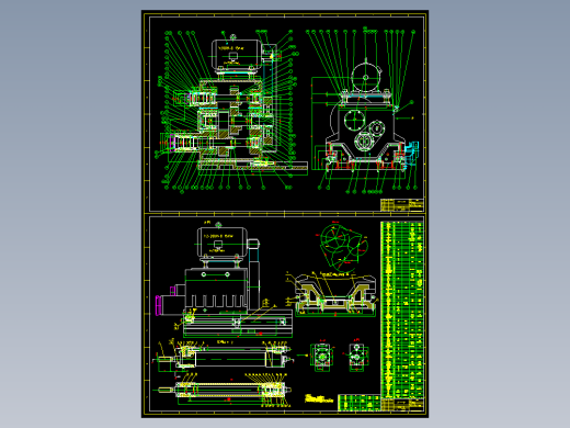 非标铣头机床传动装置装配图