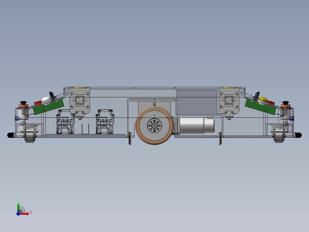前后进差速AGV前视图