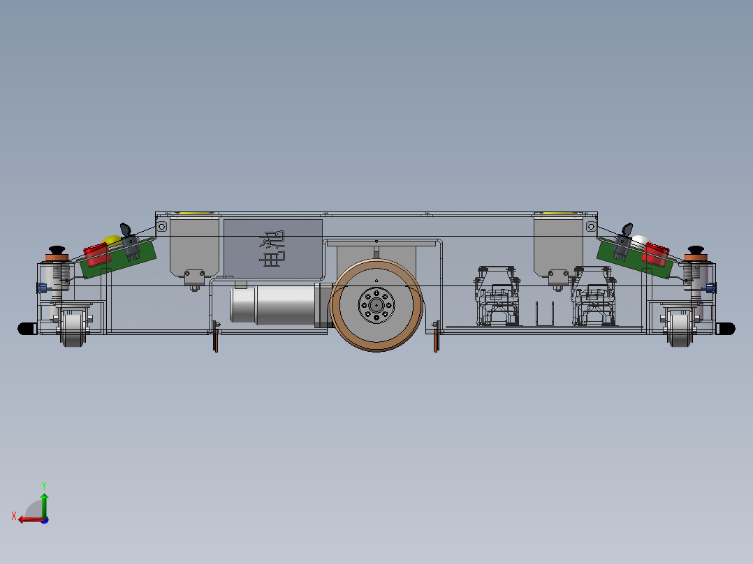 前后进差速AGV后视图