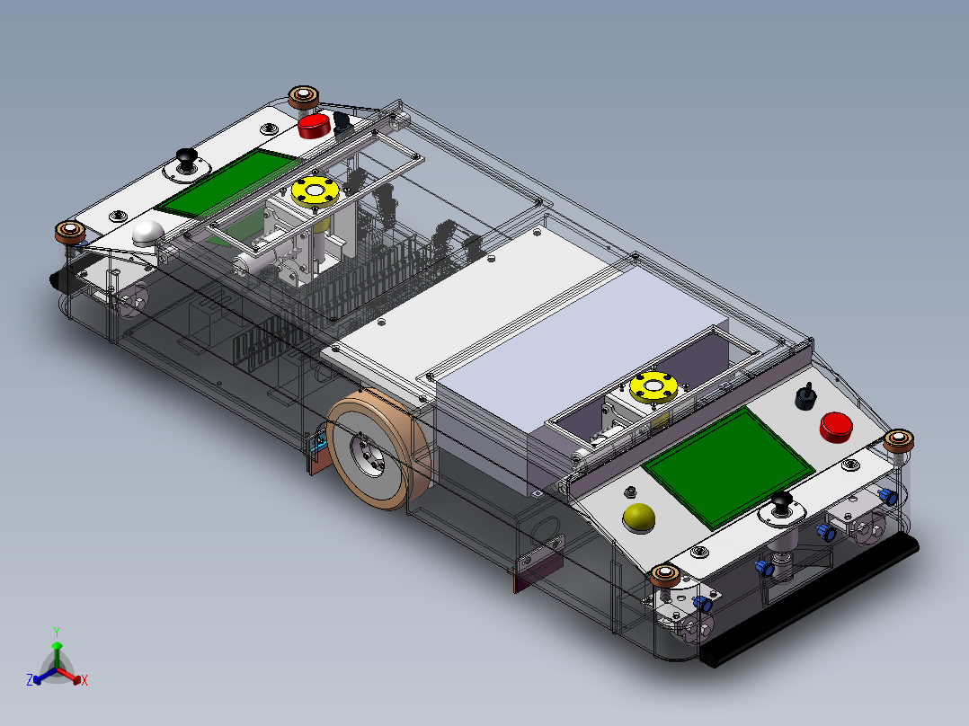 前后进差速AGV正等轴测图