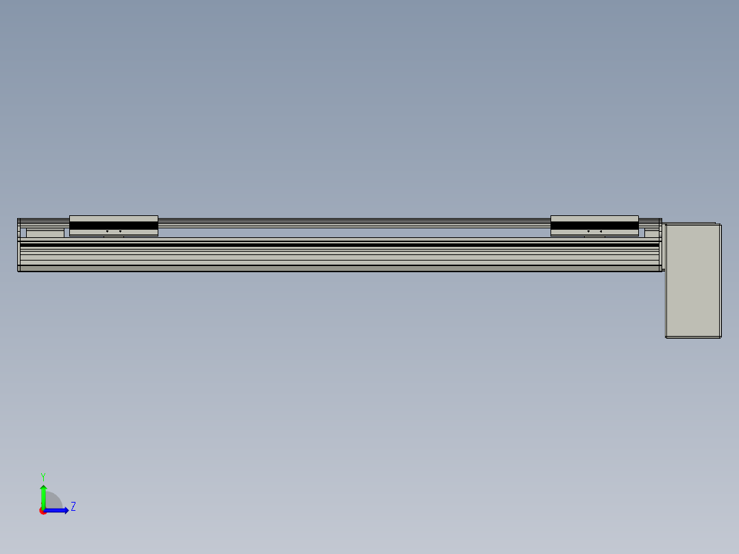 直线模组LHB17-L40-S800-LD设计图纸左视图