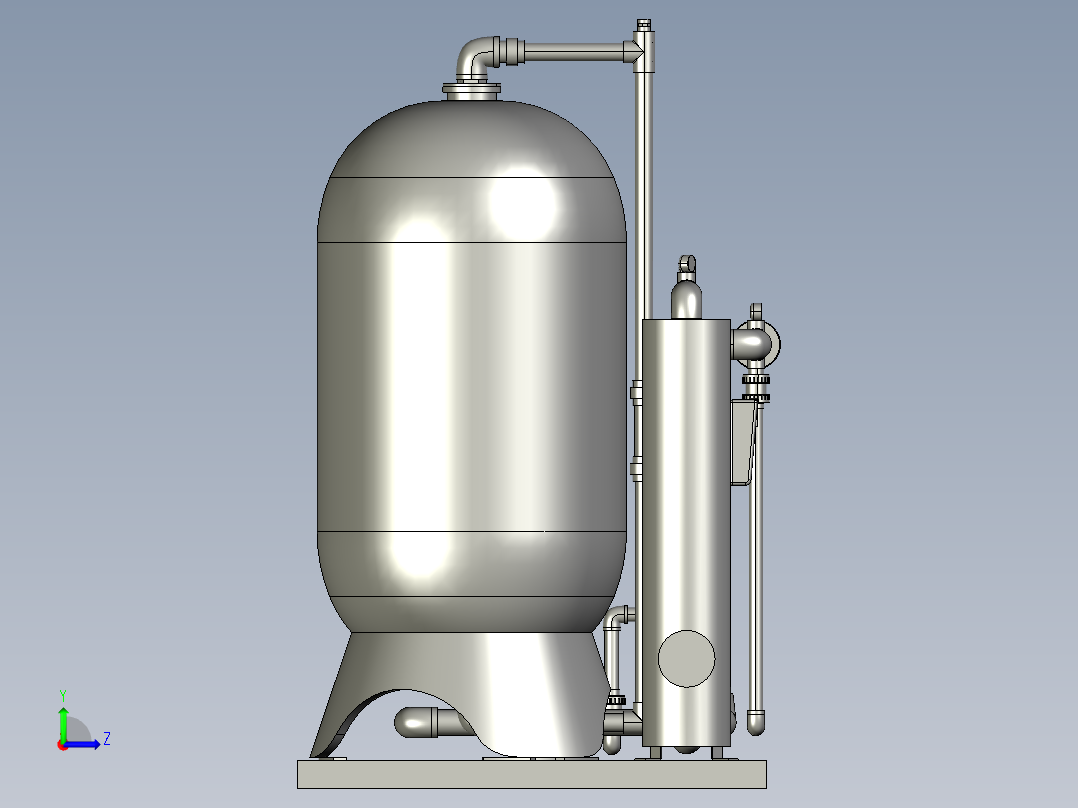 砂滤器和活性炭左视图