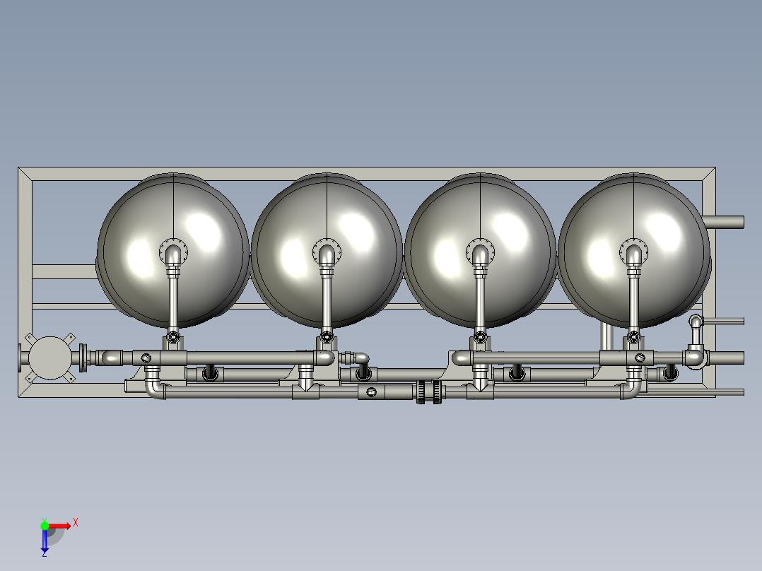 砂滤器和活性炭俯视图