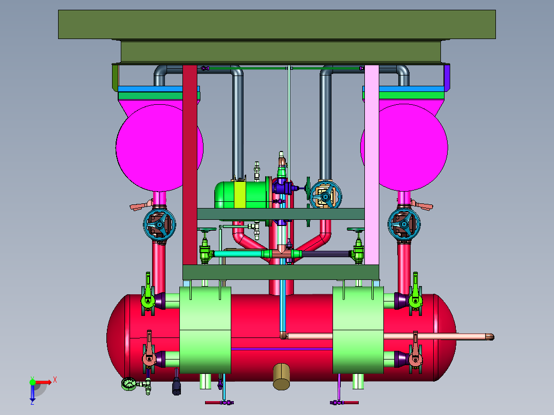 气氨冷量回收氨冷却器俯视图
