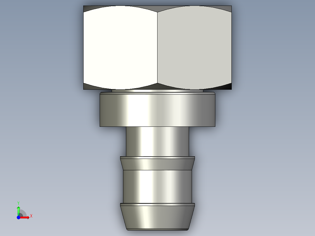 软管与硬管连接用工业通用接头0132_18_62前视图