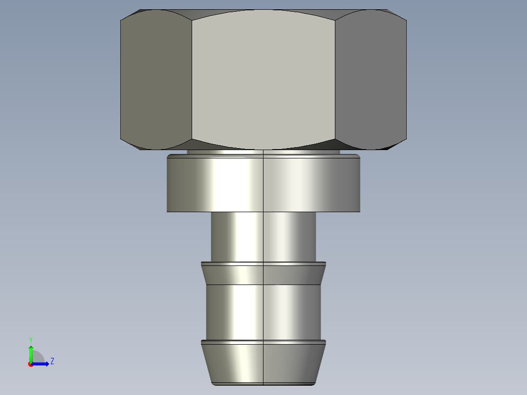 软管与硬管连接用工业通用接头0132_18_62左视图