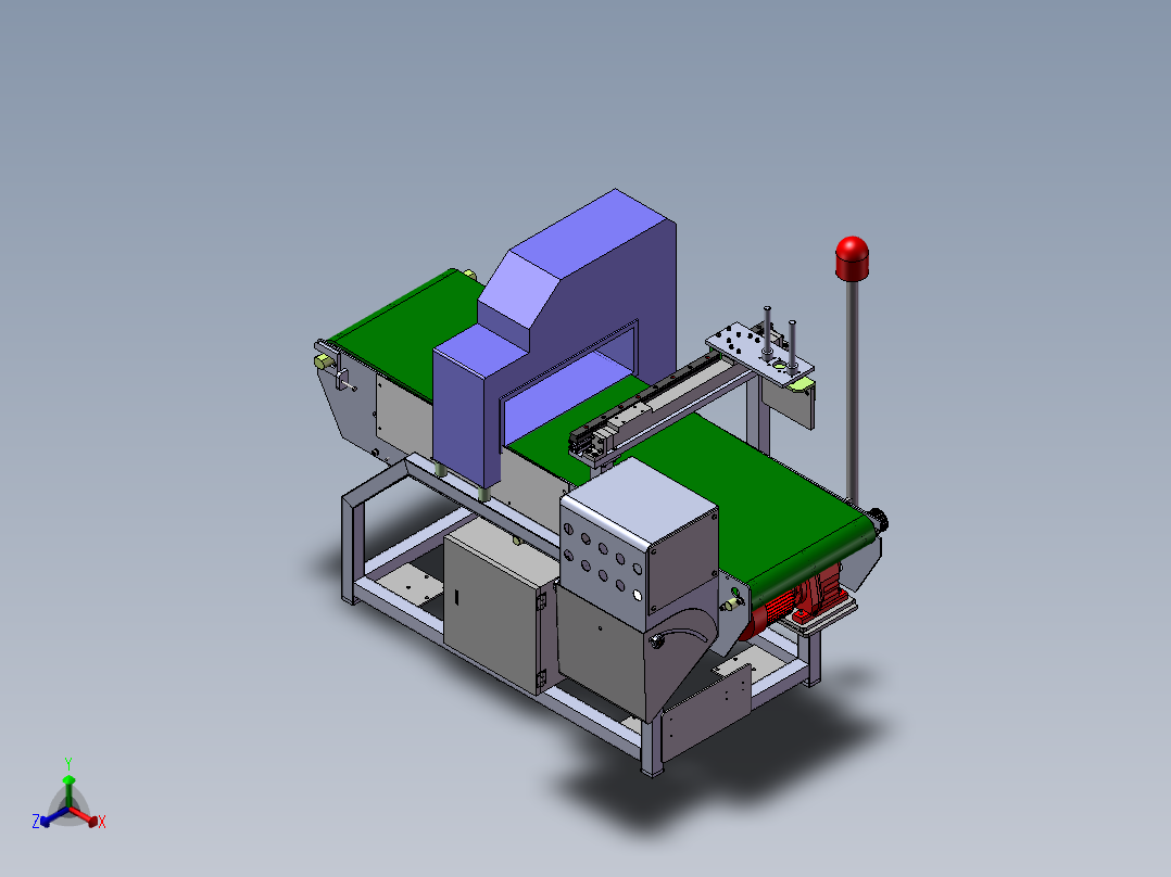 金属检测机正等轴测图