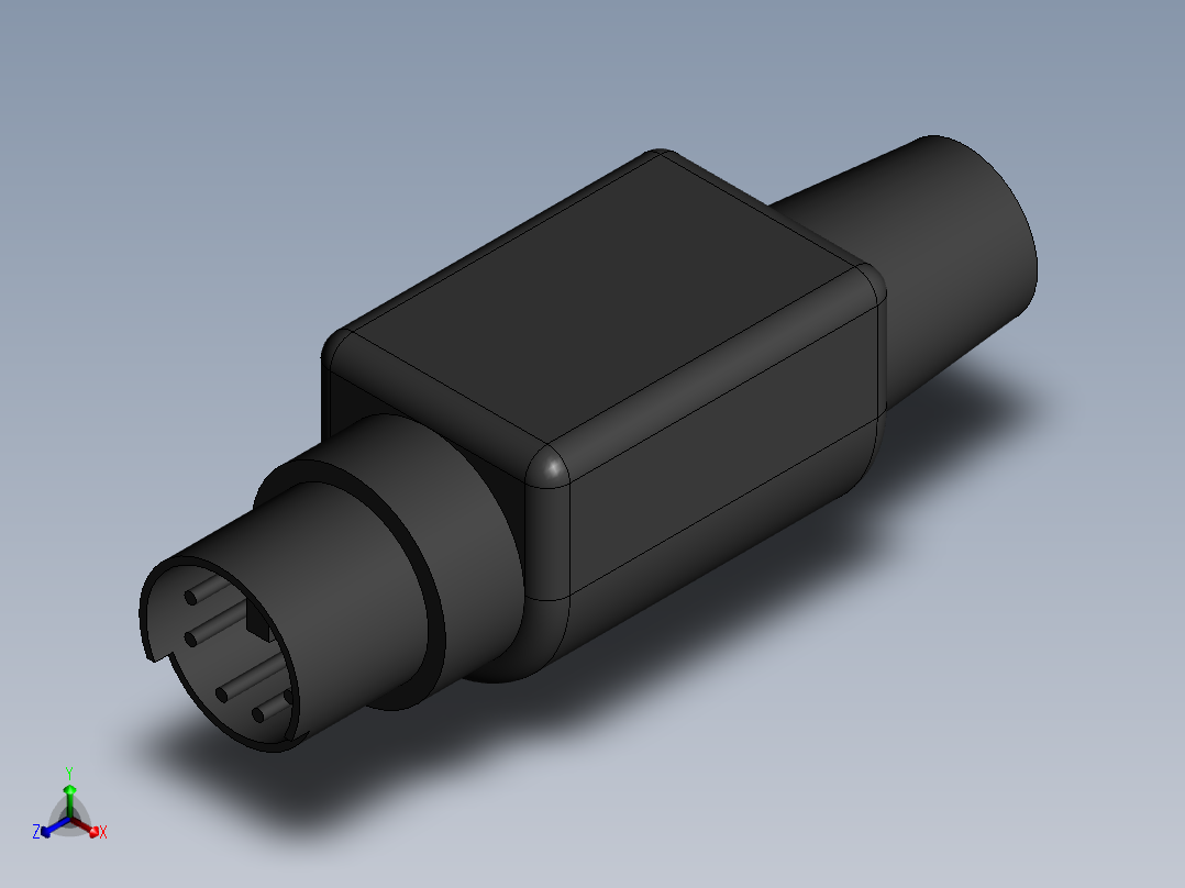 plug-6pin-minidin正等轴测图