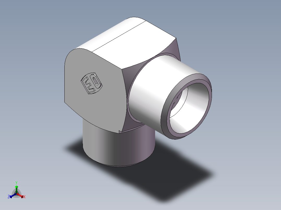 弯接头-W、1C9-16正等轴测图