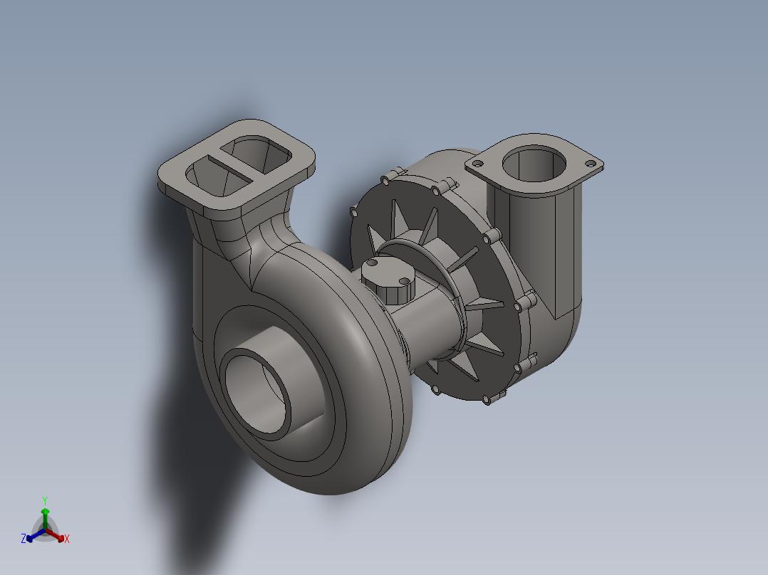 增压器(9)正等轴测图