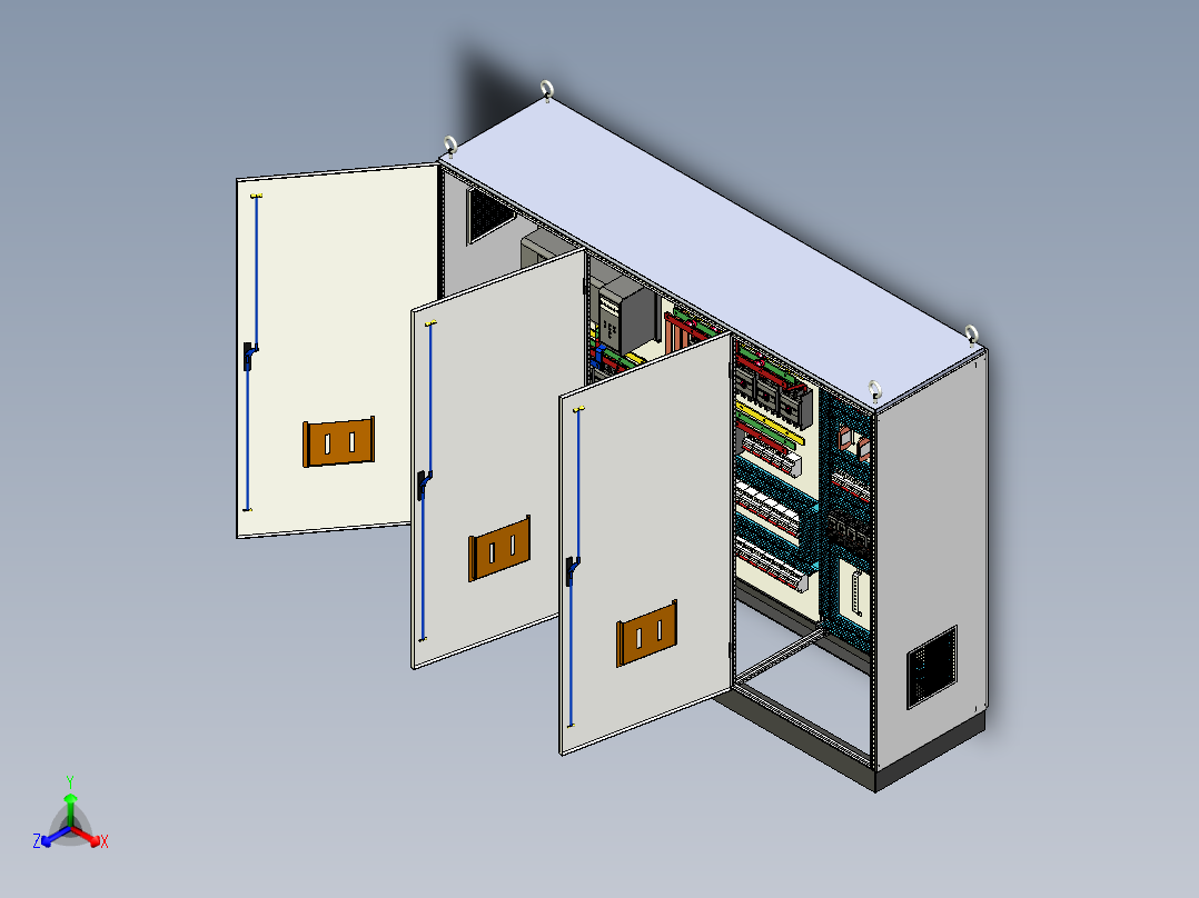 三柜组装双电源630A正装直流接触器控制柜 55438