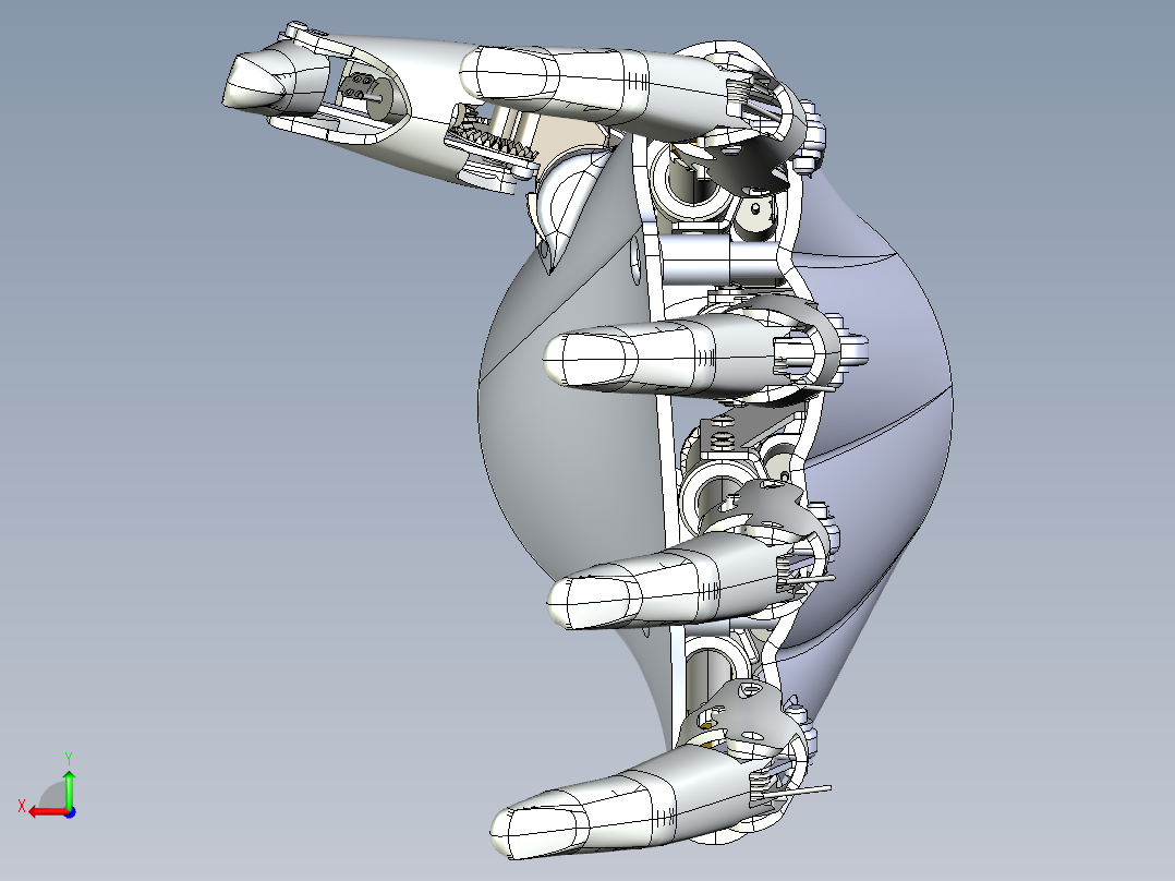 仿生机械手机械臂bionic-hand-concept STP后视图