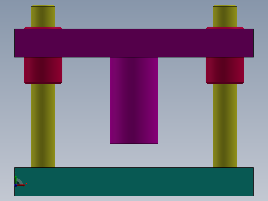 冲压工具组件前视图