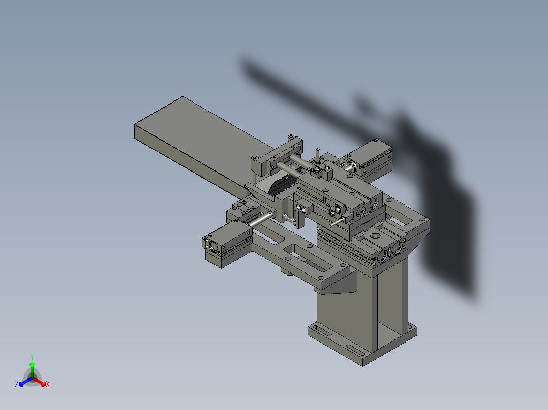 11插舌折盒模组正等轴测图