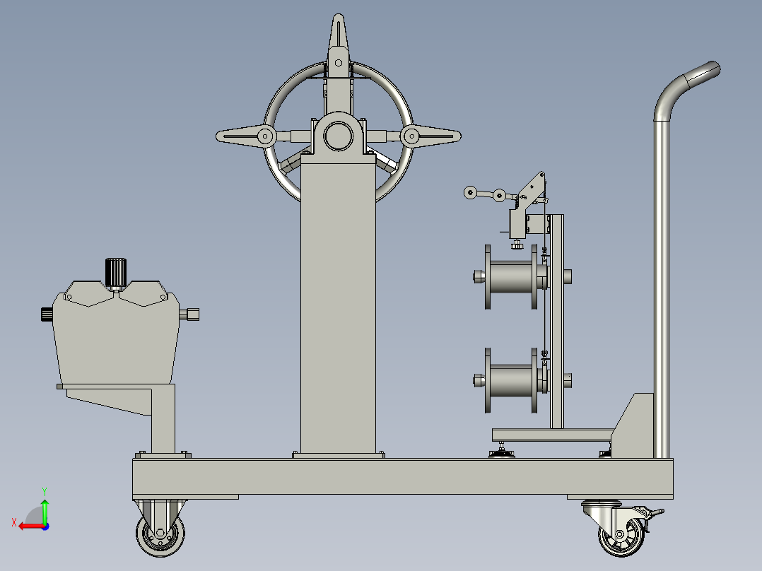 多功能移动送丝机托架工具台后视图