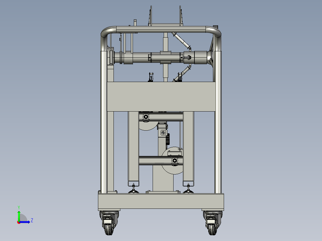 多功能移动送丝机托架工具台左视图