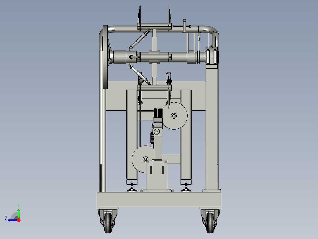 多功能移动送丝机托架工具台右视图