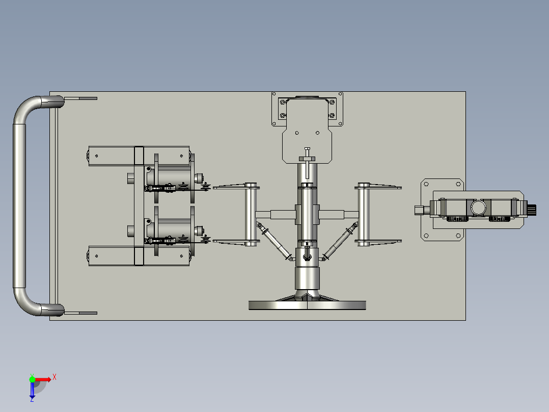 多功能移动送丝机托架工具台俯视图