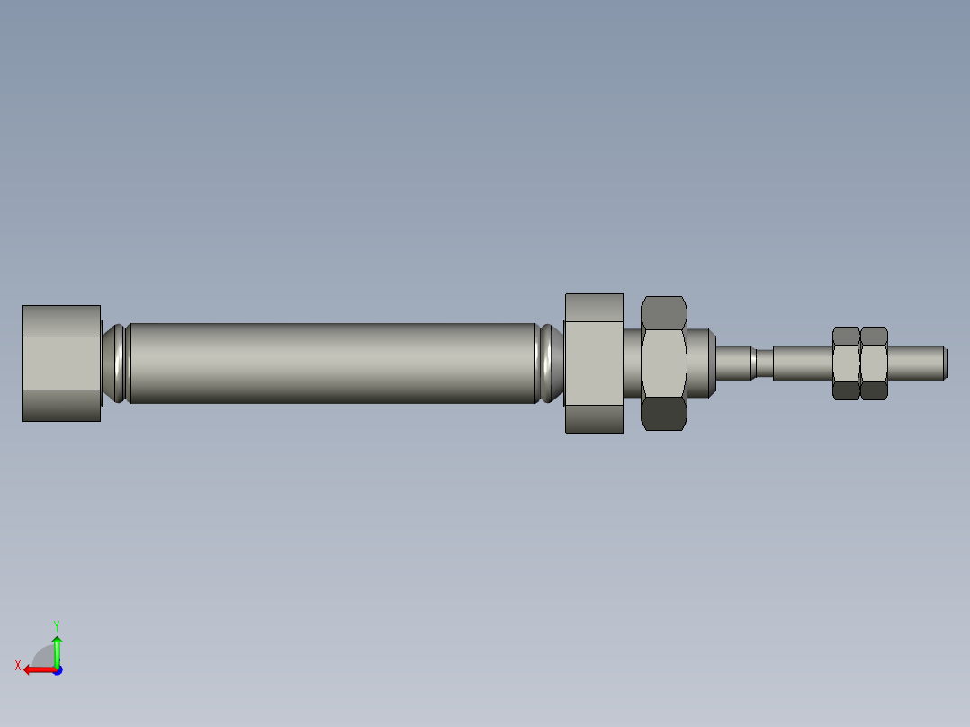 笔形气缸PSB6x10R亚德客后视图