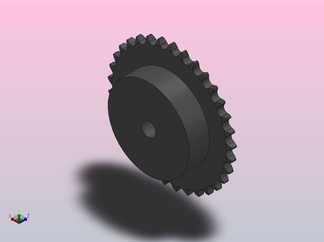 直孔链轮08B型_33-08B-1正等轴测图