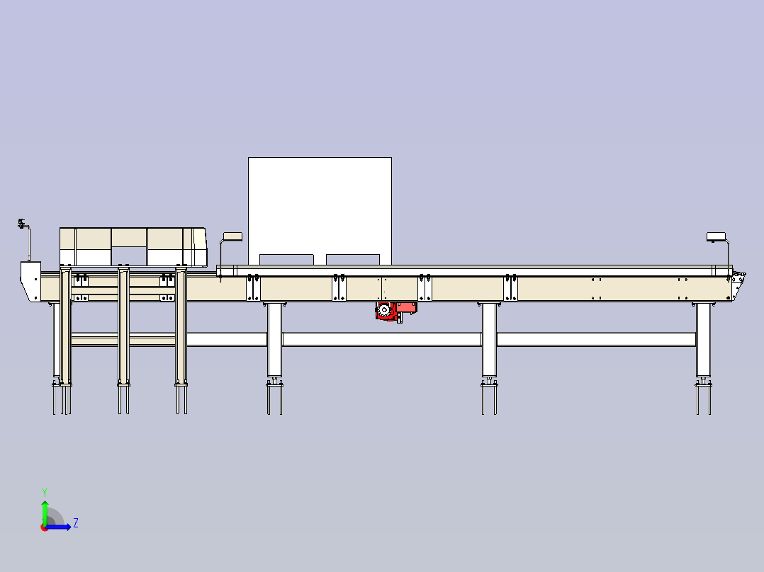 conveyor链条输送线3D数模图纸 STEP格式左视图