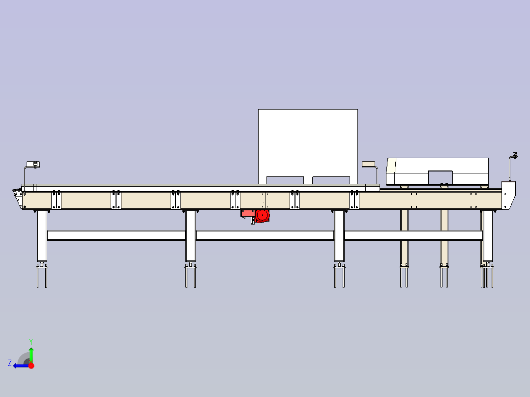 conveyor链条输送线3D数模图纸 STEP格式右视图