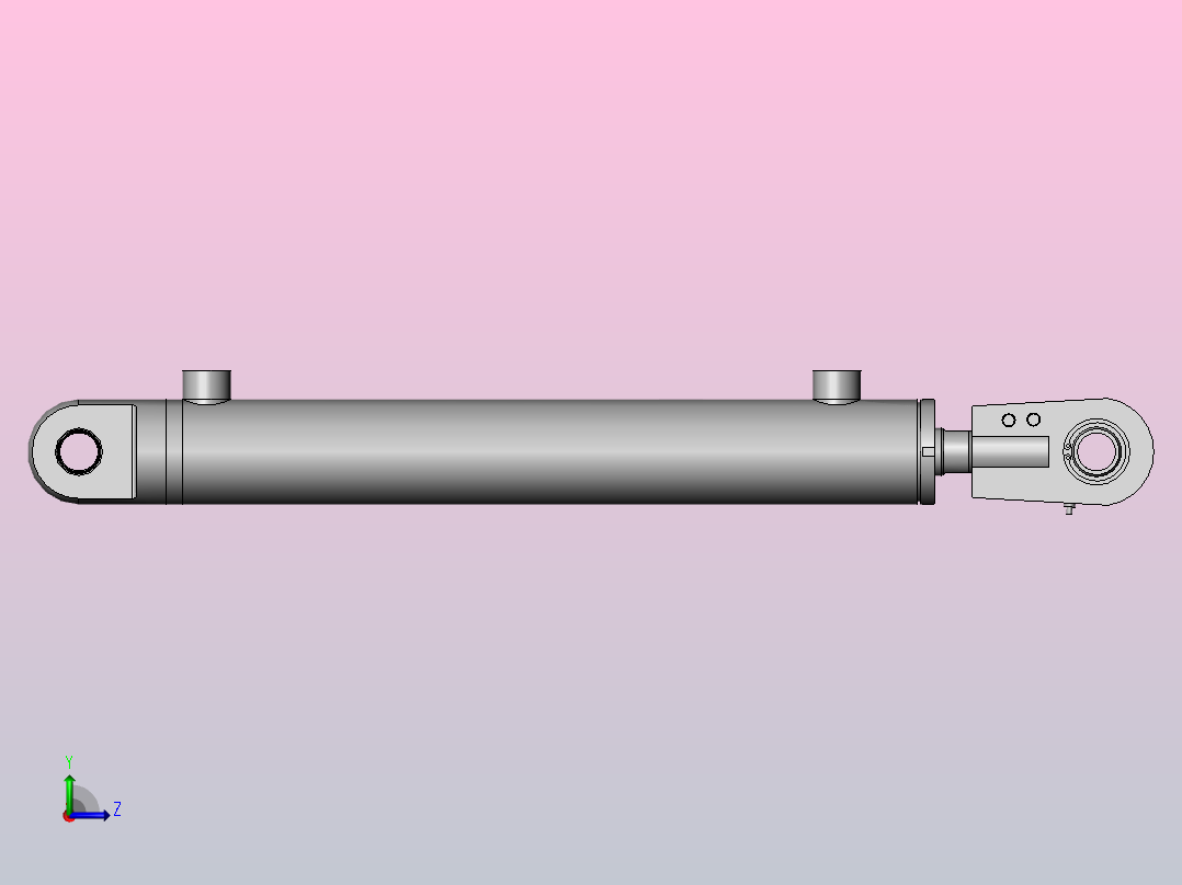 液压油缸HSG-40X25-CA 基本型圆型工程油缸[HSG-40x25-300-CAI]左视图