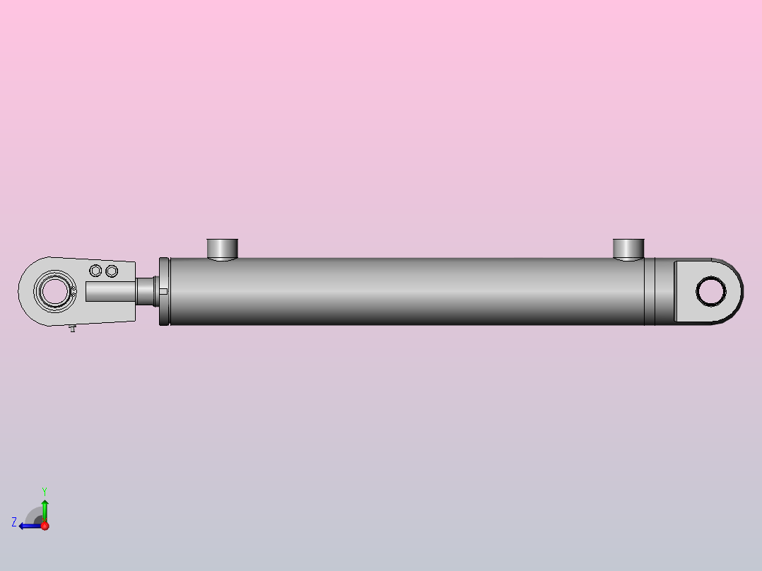 液压油缸HSG-40X25-CA 基本型圆型工程油缸[HSG-40x25-300-CAI]右视图