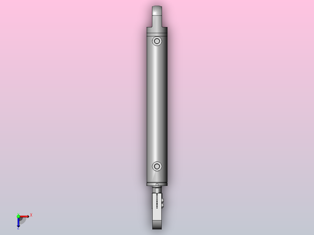 液压油缸HSG-40X25-CA 基本型圆型工程油缸[HSG-40x25-300-CAI]俯视图