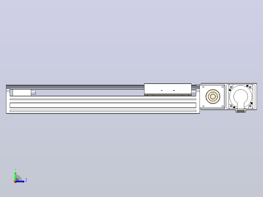 皮带直线轴半封闭可选导轨TPA-HNB-175D-140-L350-MR-C-P75-N3左视图