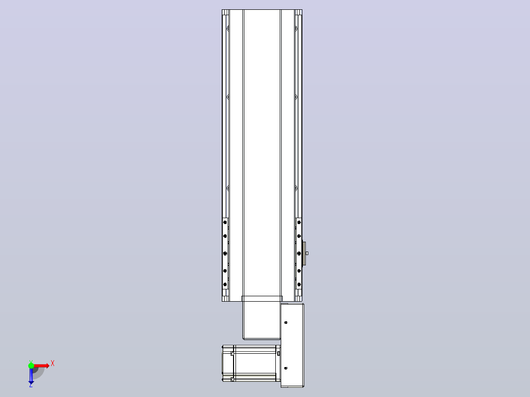 皮带直线轴半封闭可选导轨TPA-HNB-175D-140-L350-MR-C-P75-N3俯视图