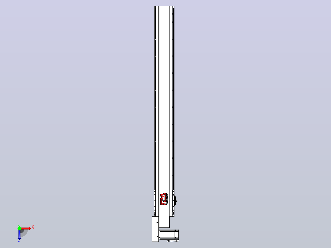 皮带直线轴半封闭可选导轨TPA-HNB-120D-110-L1000-ML-C-P40-N3俯视图