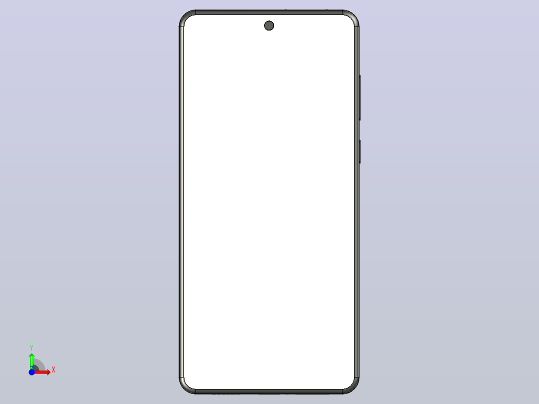 华为Pura70Pro+魅影黑三维模型前视图