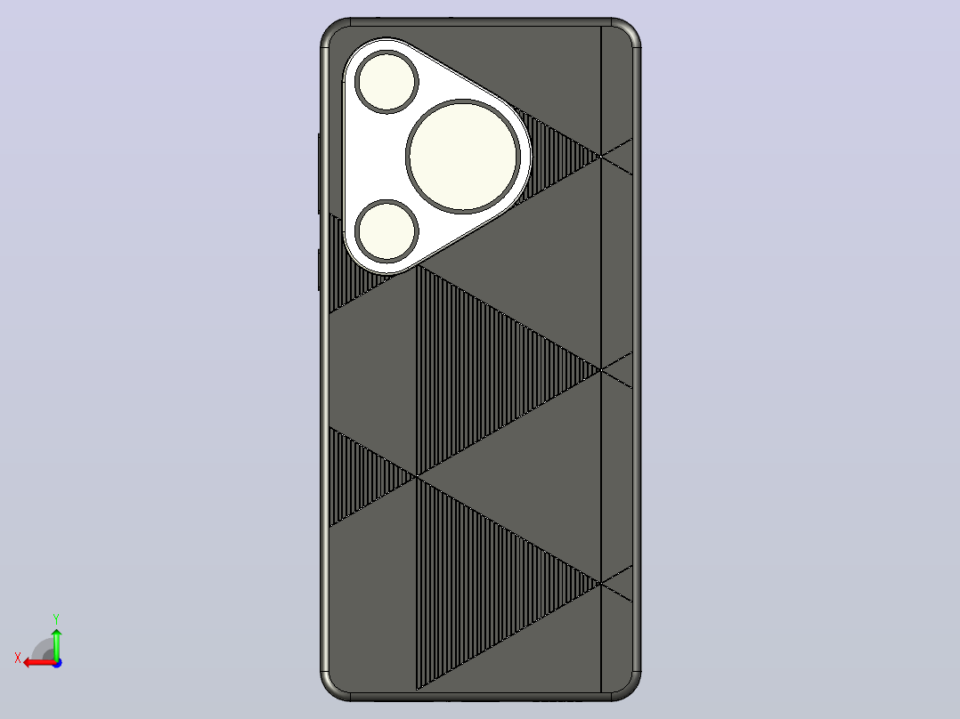 华为Pura70Pro+魅影黑三维模型后视图