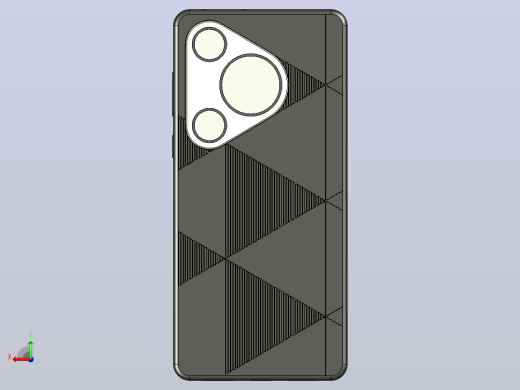 华为Pura70Pro+魅影黑三维模型后视缩略图