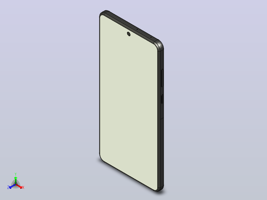 华为Pura70Pro+魅影黑三维模型正等轴测图
