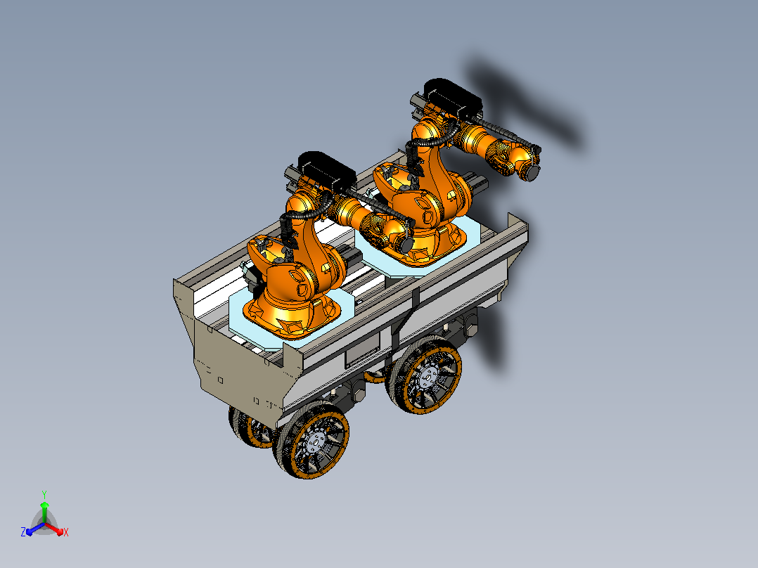 工业机器人移动作业平台主视图
