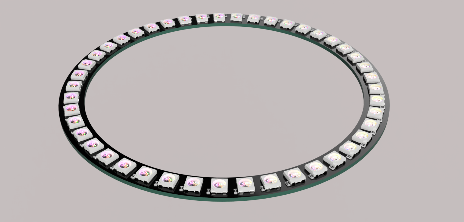 WS2812B环8至45 LED黑色PCB