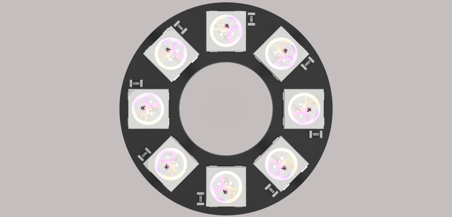 WS2812B环8至45 LED黑色PCB
