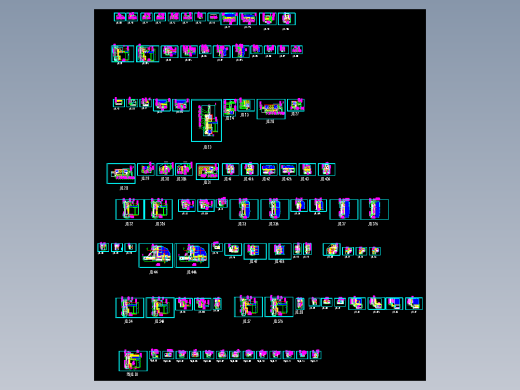 99张单元式幕墙节点CAD图纸单