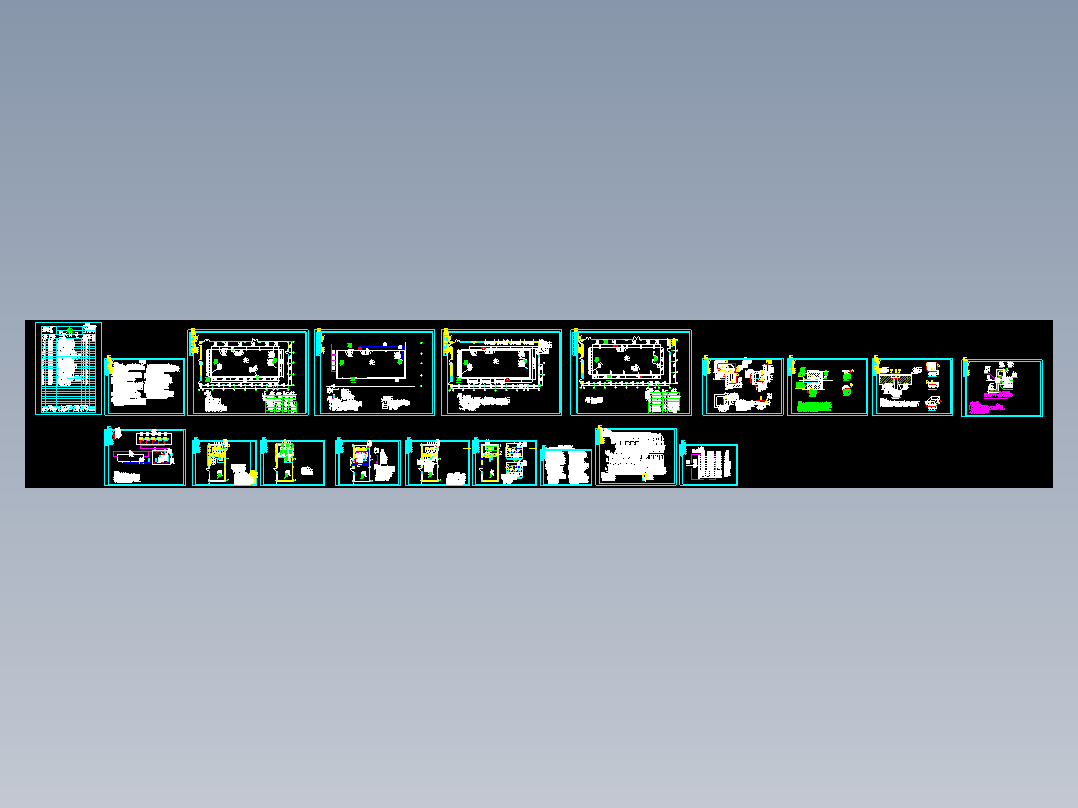 别墅地下小型游泳池设备平面cad图纸