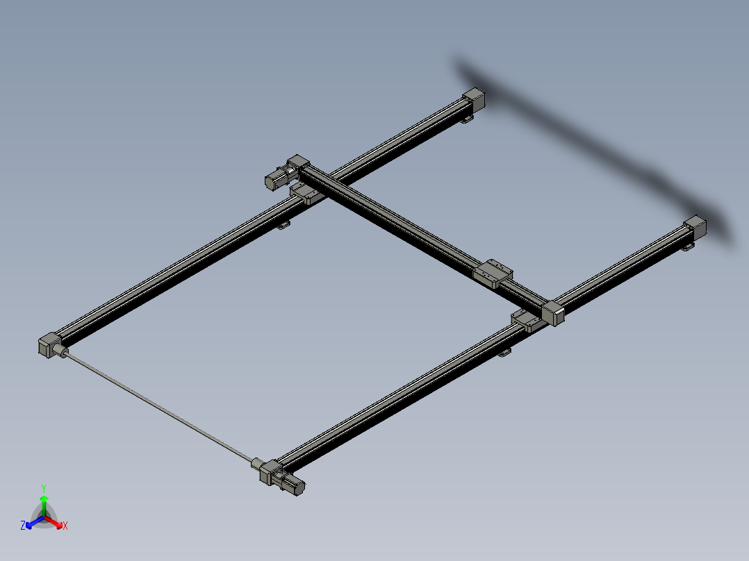 JD60C模组 工字形XY平躺正等轴测图
