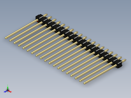 彩色公头100mil（2.54mm）系列-DS1021_black_1x19p_100mil_Type19_rev1.0