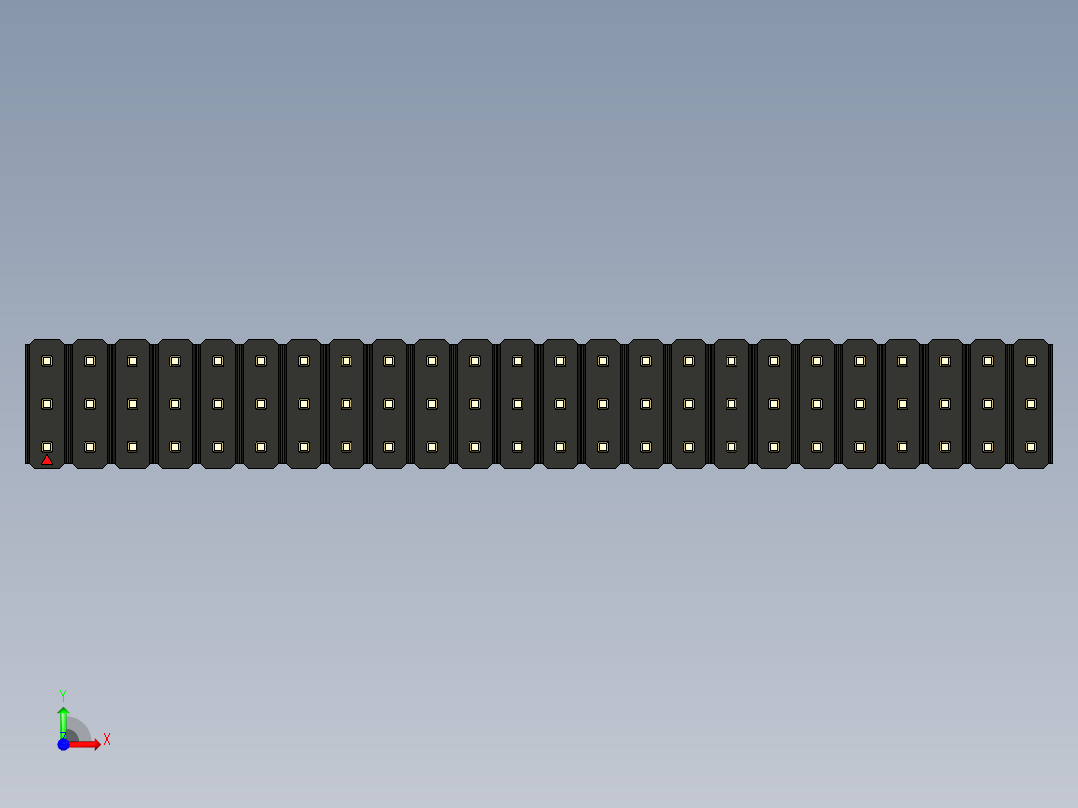 彩色公头100mil（2.54mm）系列-DS1021_black_3x24p_100mil_Type1_rev1.0前视图