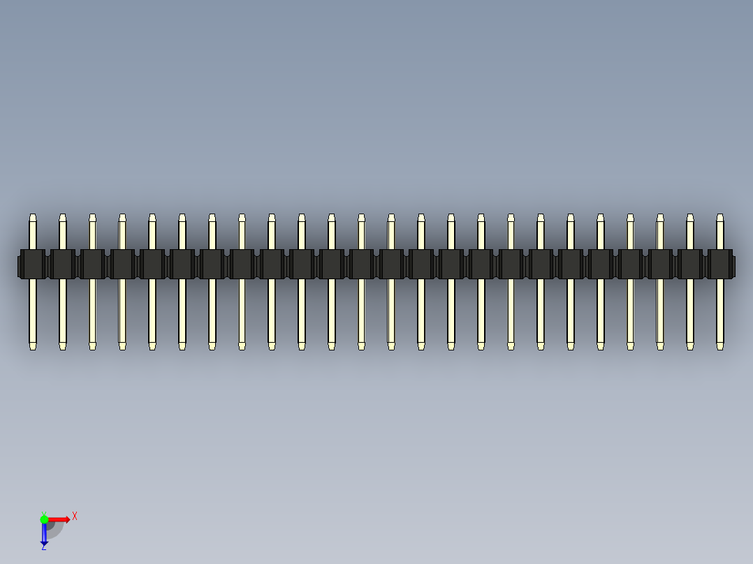 彩色公头100mil（2.54mm）系列-DS1021_black_3x24p_100mil_Type1_rev1.0俯视图