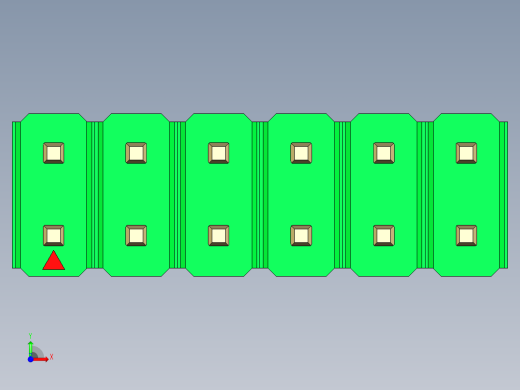 彩色公头100mil（2.54mm）系列-DS1021_green_2x06p_100mil_Type43_rev1.0前视缩略图